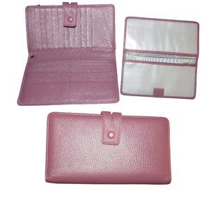 Bveyzi Women's Rfid Wallet Organizer Checkbook Holder Zip Snap Plum